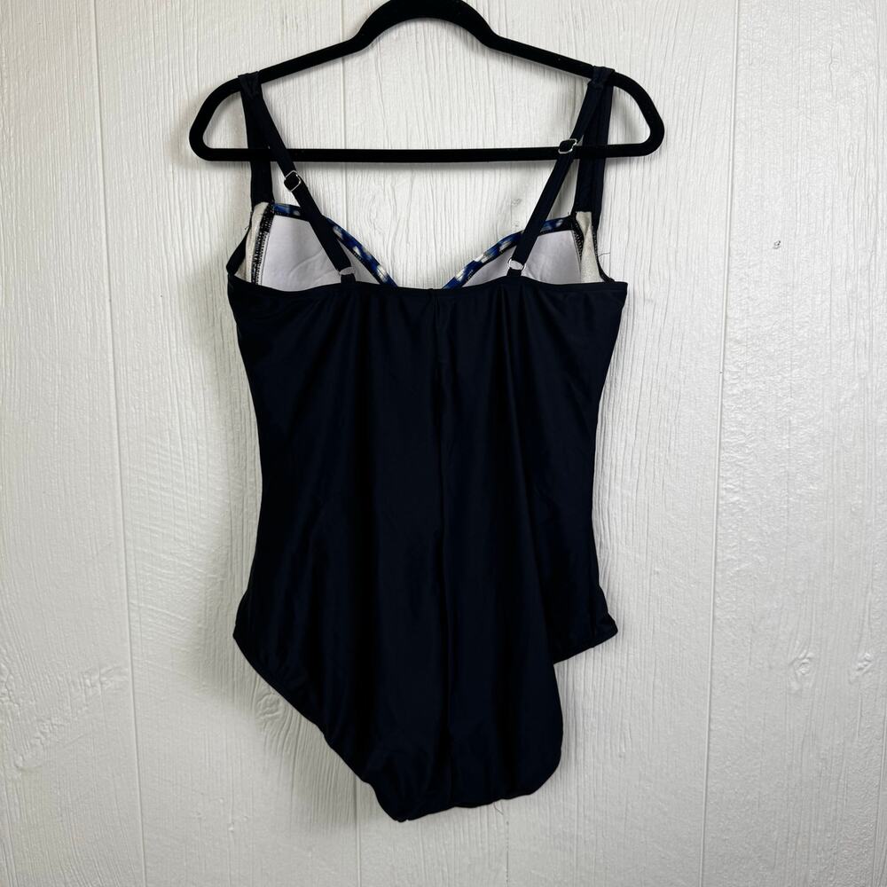 Maxine Of Hollywood Women's Twist Front Shirred One Piece Swimsuit Size 16 - Picture 5 of 8